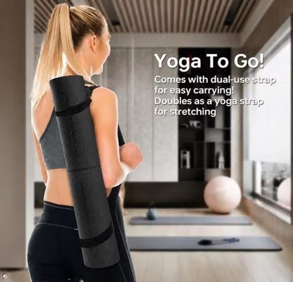 Premium Non-Slip Yoga Mat with Carrying Strap (Eco-Friendly & Sweat-Resistant)