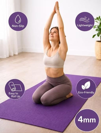 Premium Non-Slip Yoga Mat with Carrying Strap (Eco-Friendly & Sweat-Resistant)