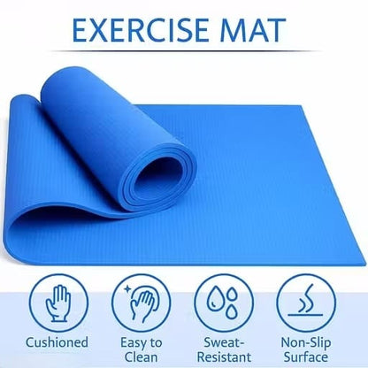 Premium Non-Slip Yoga Mat with Carrying Strap (Eco-Friendly & Sweat-Resistant)
