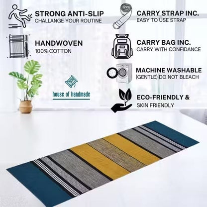 Sunset Stripe Premium Handwoven Eco-Friendly Yoga Mat