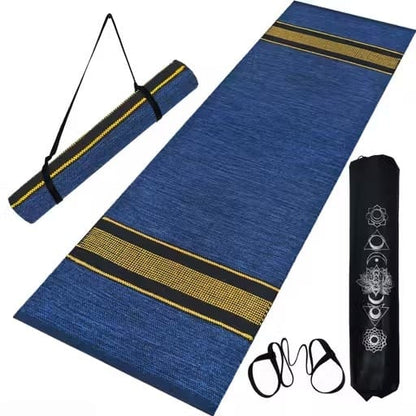 Ocean Indigo Premium Handwoven Eco-Friendly Yoga Mat