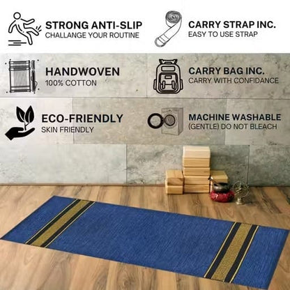 Ocean Indigo Premium Handwoven Eco-Friendly Yoga Mat